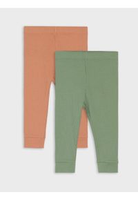 Sinsay - Prążkowane legginsy 2 pack - brązowy. Kolor: brązowy. Materiał: prążkowany