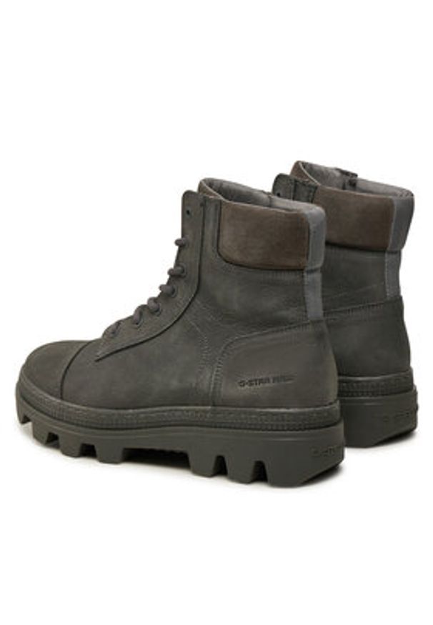G-Star RAW - G-Star Raw Botki Noxer Boot Mid W D26649 Szary. Kolor: szary. Materiał: skóra, nubuk