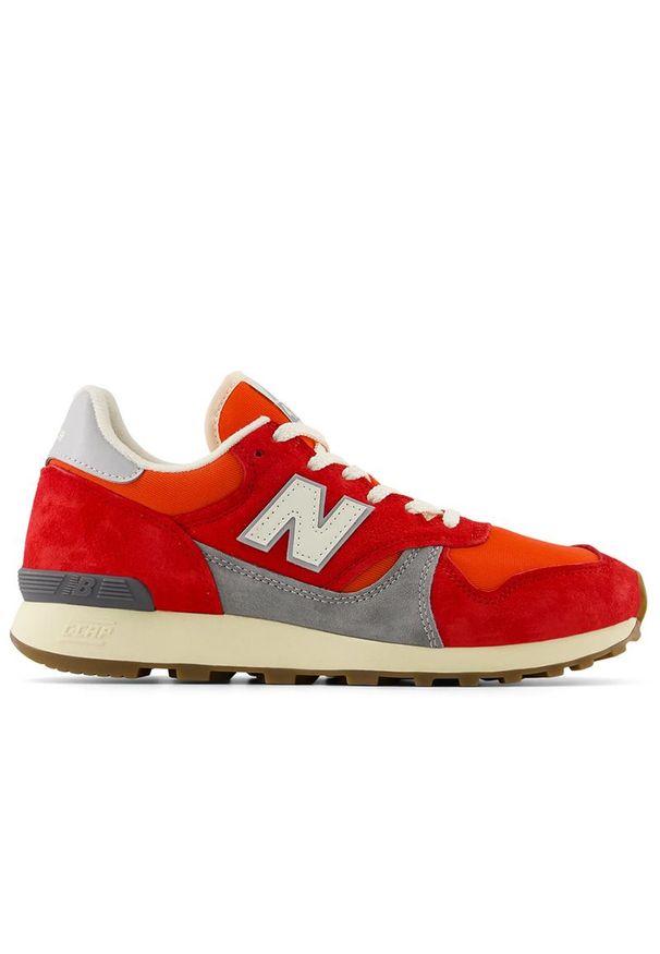 Buty unisex New Balance U475FA - czerwone. Okazja: na co dzień. Kolor: czerwony. Materiał: materiał, zamsz. Szerokość cholewki: normalna