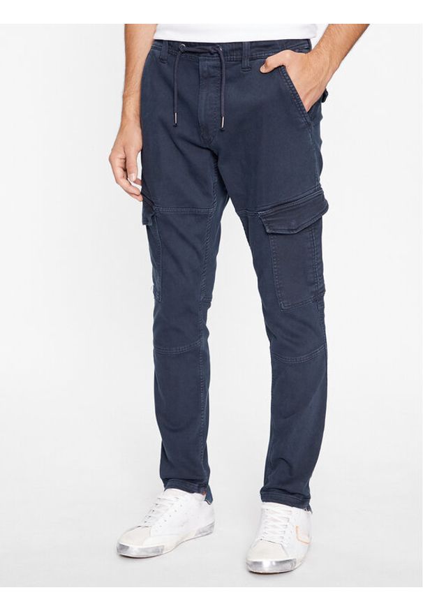 Pepe Jeans Spodnie materiałowe Jared PM211604YG7 Granatowy Regular Fit. Kolor: niebieski. Materiał: bawełna
