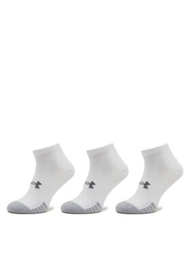 Under Armour Zestaw 3 par niskich skarpet unisex Heatgear Lo Cut Sock 1346753-100 Biały. Kolor: biały. Materiał: materiał