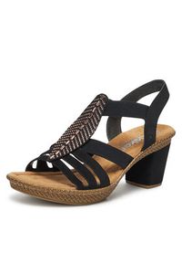 Rieker Sandały 66526-00 Czarny. Kolor: czarny. Materiał: syntetyk, materiał #7