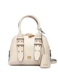 Pinko - PINKO Torebka Bowling Bag Zip Mini AI 25-26 PLTT 105333 A0QO Écru. Materiał: skórzane