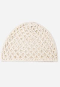 Renee - Beżowy Ażurowa Czapka z Bawełny w Szydełkowym Stylu Penassa. Kolor: beżowy. Materiał: bawełna. Wzór: ażurowy. Styl: street, klasyczny, boho #1