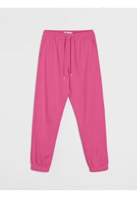 Sinsay - Dresowe spodnie jogger terry - różowy. Kolor: różowy. Materiał: dresówka