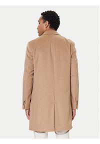 BOSS Płaszcz wełniany Hyde 50549187 Beżowy Slim Fit. Kolor: beżowy. Materiał: wełna #3