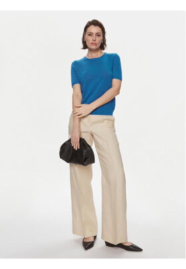 Weekend Max Mara Sweter Pancone 2415361032 Niebieski Regular Fit. Kolor: niebieski. Materiał: len