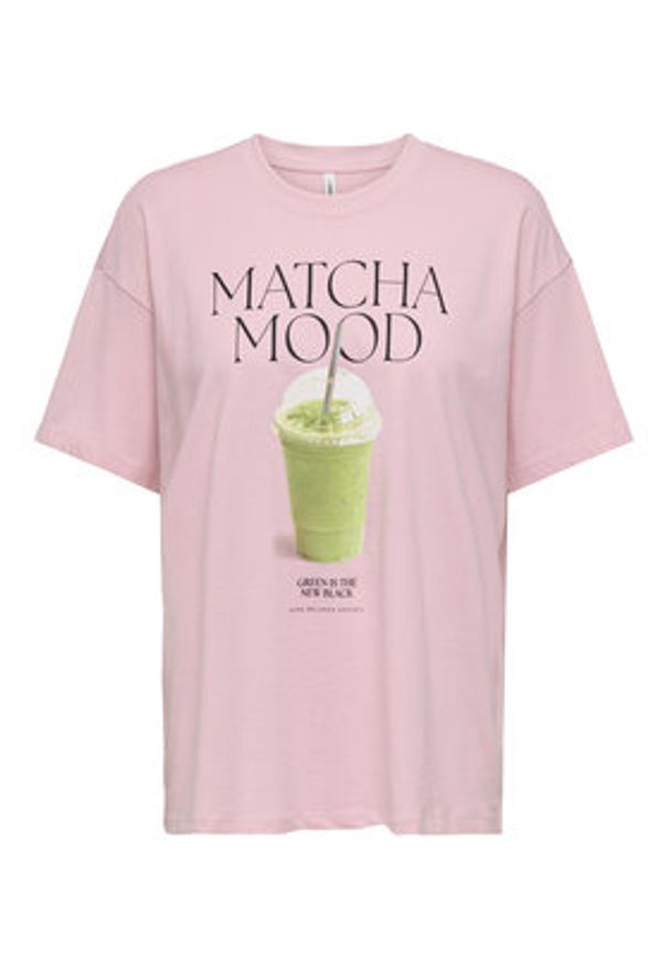 only - ONLY T-Shirt Vivvi 15346761 Różowy Regular Fit. Kolor: różowy. Materiał: bawełna