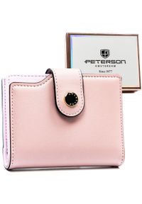 Różowy portfel damski ze skóry ekologicznej z systemem RFID PTN 012-JK6 Peterson. Kolor: różowy. Materiał: skóra ekologiczna #1