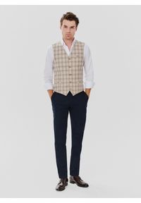 Pako Lorente - PAKO LORENTE – Jednorzędowa kamizelka męska w kratę. Materiał: wełna, poliamid #4