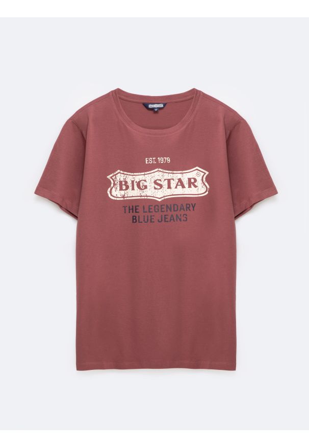 Big-Star - Koszulka męska z nadrukiem ciemnoróżowa Millaner 602. Kolor: różowy. Materiał: bawełna. Wzór: nadruk. Sezon: lato. Styl: elegancki, klasyczny