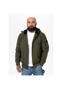 PITBULL - Kurtka przejściowa męska Pitbull z kapturem Longwood. Typ kołnierza: kaptur. Kolor: zielony. Materiał: softshell