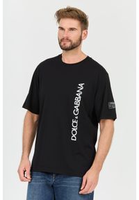 Dolce and Gabbana - DOLCE & GABBANA Czarny męski bawełniany t-shirt, Rozmiar 52. Kolor: czarny. Materiał: bawełna #7