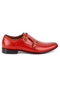 Olivier Skórzane buty wizytowe Monki 287LU czerwone. Zapięcie: sznurówki. Kolor: czerwony. Materiał: skóra. Wzór: aplikacja, gładki. Obcas: na obcasie. Styl: wizytowy. Wysokość obcasa: średni