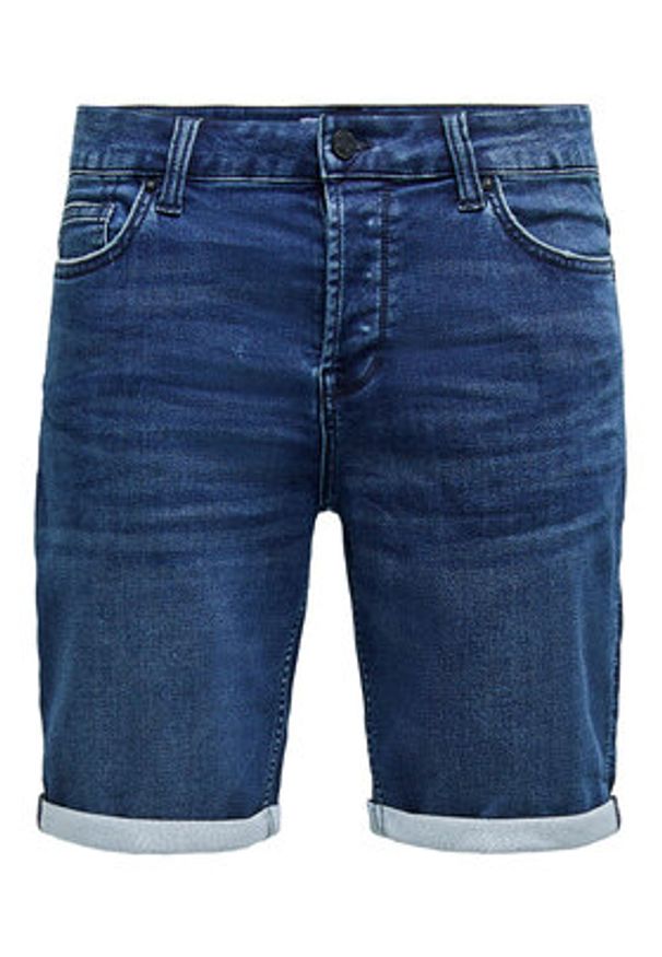 Only & Sons Szorty jeansowe Ply 22018582 Granatowy Regular Fit. Kolor: niebieski. Materiał: bawełna, jeans