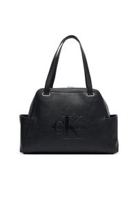 Calvin Klein Torebka Pockets Monologo Tote LV04F3689G Czarny. Kolor: czarny. Materiał: skórzane #1