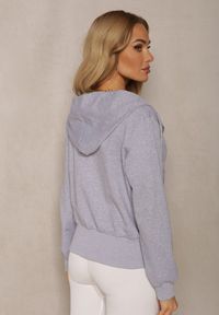 Renee - Szara Klasyczna Rozpinana Bluza na Suwak ze Ściągaczem Parivea. Okazja: na co dzień. Typ kołnierza: kaptur. Kolor: szary. Styl: klasyczny #3