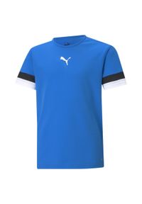 Koszulka piłkarska dla dzieci Puma teamRISE Jersey Jr. Kolor: wielokolorowy, czarny, niebieski. Materiał: poliester. Sport: piłka nożna