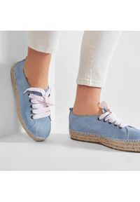 Manebi Espadryle Sneakers D M 3.0 E0 Błękitny. Kolor: niebieski. Materiał: zamsz, skóra