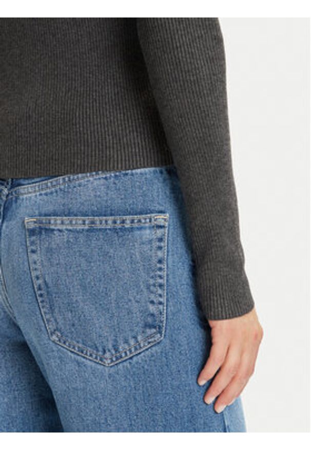 Vero Moda Sweter Siljerib 10336674 Szary Slim Fit. Kolor: szary. Materiał: wiskoza
