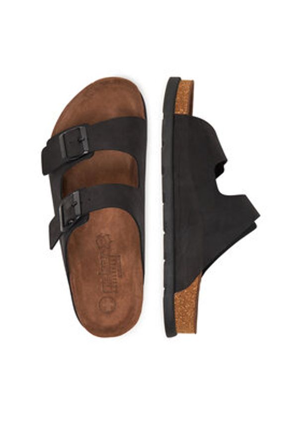 Rieker Klapki 21190-00 Czarny. Kolor: czarny. Materiał: skóra, nubuk