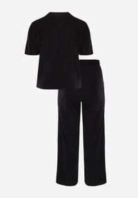 Born2be - Czarny Komplet Bawełniany o Fasonie Oversize T-shirt i Spodnie Azilane. Kolor: czarny. Materiał: bawełna #3