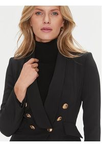 Elisabetta Franchi Marynarka GI-064-36E3 Czarny Regular Fit. Kolor: czarny. Materiał: syntetyk