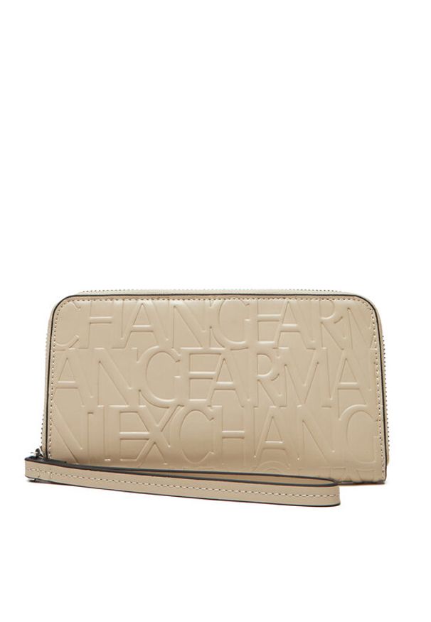 Armani Exchange Duży Portfel Damski 948451 CC793 U1092 Beżowy. Kolor: beżowy. Materiał: skóra