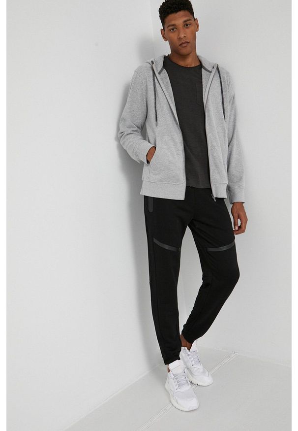 medicine - Medicine - Bluza bawełniana Basic. Okazja: na co dzień. Typ kołnierza: kaptur. Kolor: szary. Materiał: bawełna. Styl: casual