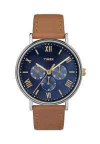 Timex - Zegarek TW2R29100. Kolor: brązowy. Materiał: materiał, skóra
