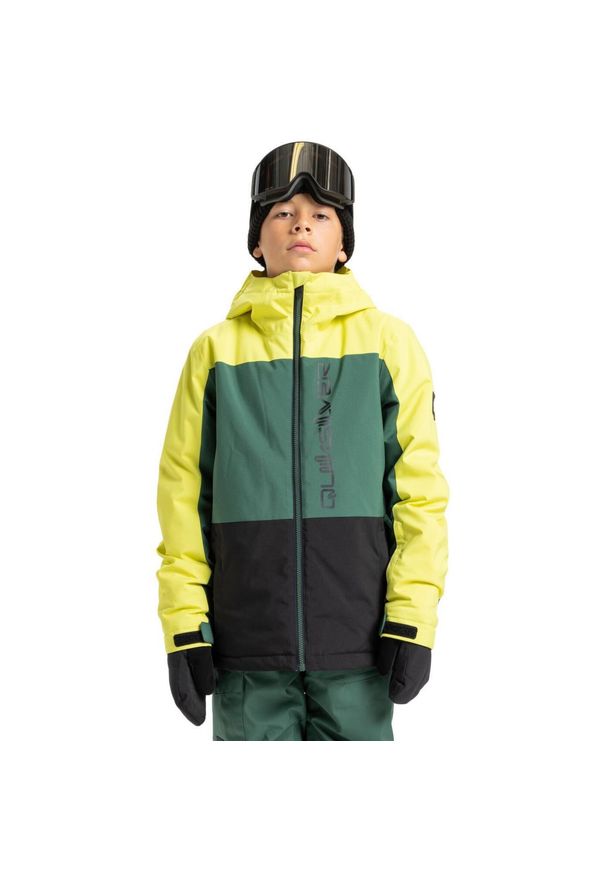 Quiksilver - Kurtka do sportów zimowych techniczna dla Chłopców SIDE HIT BLOCK. Kolor: czarny. Sezon: zima. Sport: narciarstwo