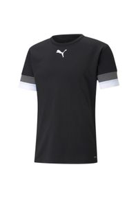 Puma - Koszulka piłkarska męska PUMA teamRISE Jersey. Kolor: wielokolorowy, czarny, szary. Materiał: poliester, jersey. Sport: piłka nożna