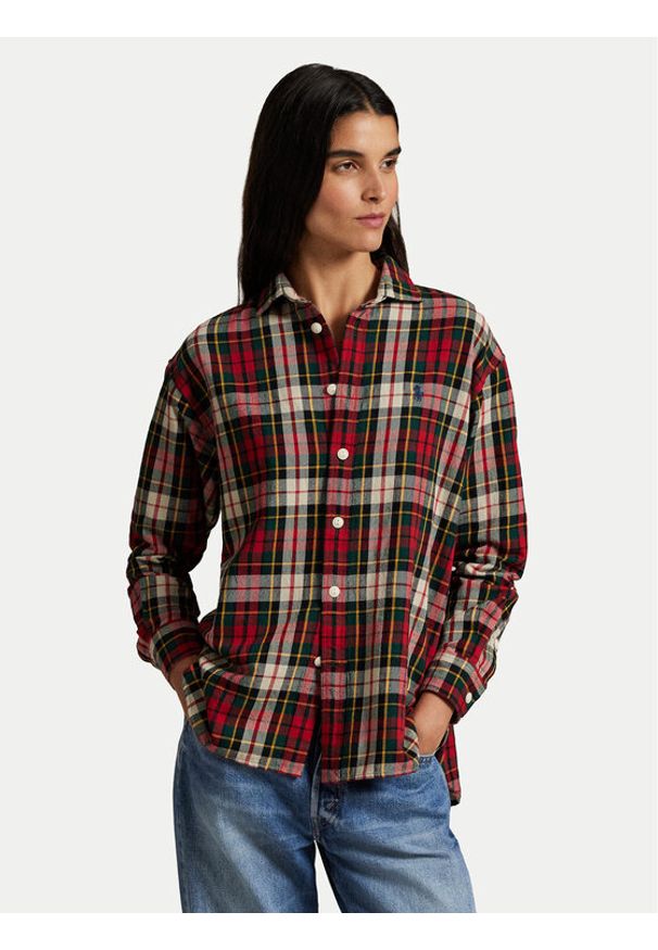 Polo Ralph Lauren Koszula 211978159003 Czerwony Relaxed Fit. Typ kołnierza: polo. Kolor: czerwony. Materiał: bawełna