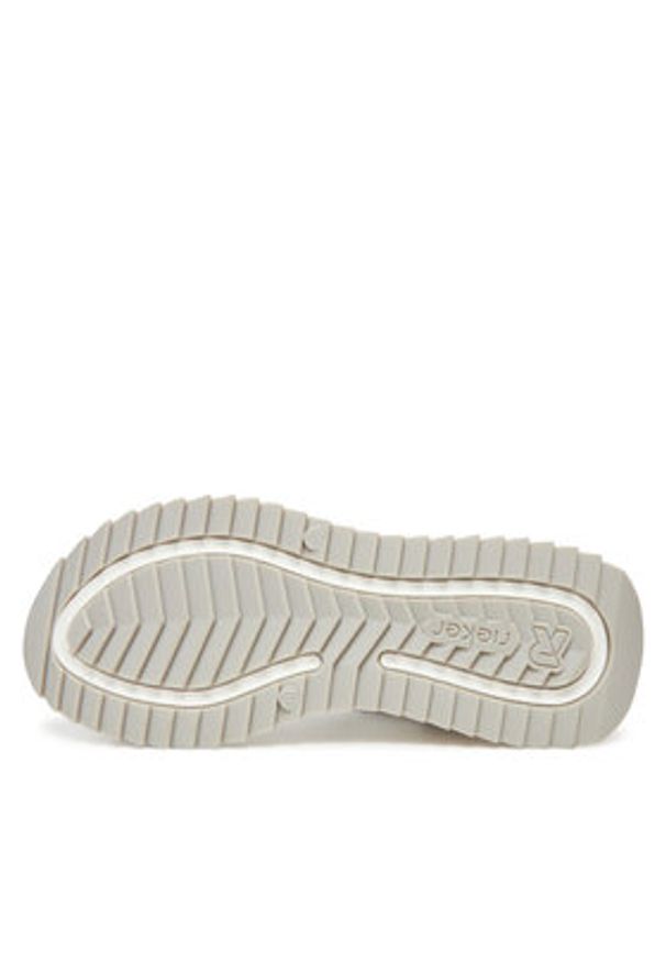 Rieker Sandały W2951-90 Srebrny. Kolor: srebrny. Materiał: skóra