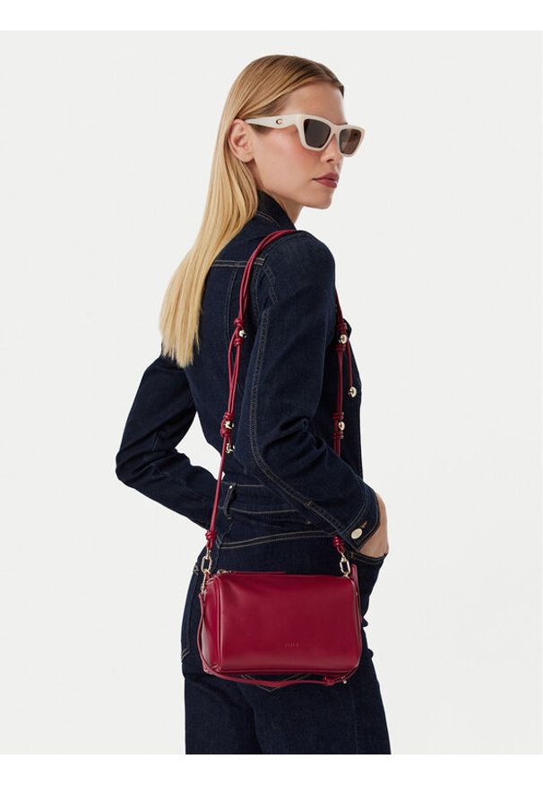 Furla Torebka Talia Mini WE00922 BX2269 CN 4895S Bordowy. Kolor: czerwony. Materiał: skórzane
