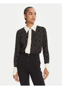 Elisabetta Franchi Koszula CA-104-56E2-V320 Czarny Regular Fit. Kolor: czarny. Materiał: wiskoza