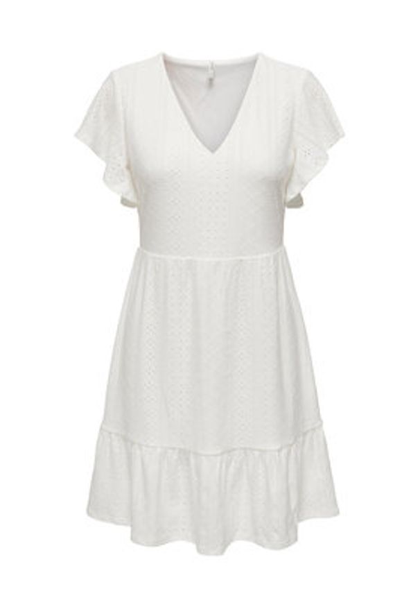 only - ONLY Sukienka codzienna 15289687 Biały Regular Fit. Okazja: na co dzień. Kolor: biały. Materiał: syntetyk. Typ sukienki: proste. Styl: casual