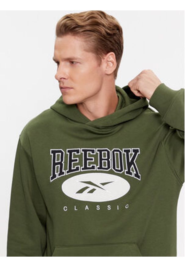 Reebok Bluza Archive Essentials II0689 Zielony Regular Fit. Kolor: zielony. Materiał: syntetyk