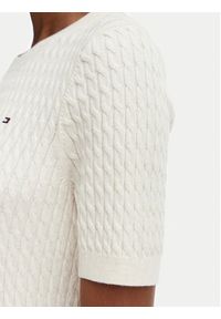 TOMMY HILFIGER - Tommy Hilfiger Sweter Cable Fine WW0WW41787 Kremowy Regular Fit. Kolor: kremowy. Materiał: bawełna #3