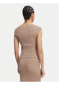Guess Bluzka W5YR12 Z0130 Brązowy Regular Fit. Kolor: brązowy. Materiał: syntetyk #2