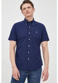 Polo Ralph Lauren koszula 710867700003 męska kolor granatowy regular z kołnierzykiem button-down. Typ kołnierza: button down, polo. Kolor: niebieski. Długość rękawa: krótki rękaw. Długość: krótkie. Wzór: aplikacja #5