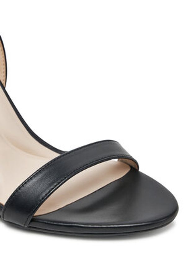 Calvin Klein Sandały Heel Sandal 90 - Lth HW0HW02337 Czarny. Kolor: czarny. Materiał: skóra