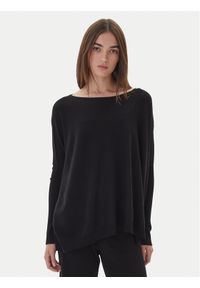 Kontatto Sweter 3M0802C Czarny Relaxed Fit. Kolor: czarny. Materiał: wiskoza