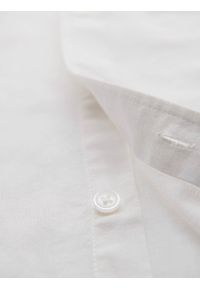 Ombre Clothing - Męska koszula z lnu i bawełny z krótkim rękawem i kieszonką – złamana biel V1 OM-SHSS-0167 - XXL. Materiał: bawełna, len. Długość rękawa: krótki rękaw. Długość: krótkie. Sezon: lato #3