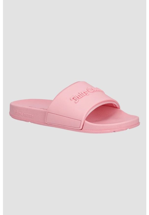 Juicy Couture - JUICY COUTURE Jasno-różowe klapki damskie Embossed Slider, Rozmiar 37. Okazja: na co dzień. Kolor: różowy. Sezon: lato. Styl: casual