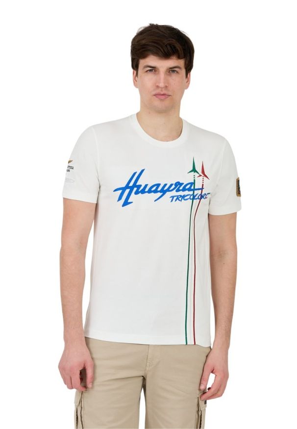 Aeronautica Militare - AERONAUTICA MILITARE Biały męski t-shirt Short Sleeve, Rozmiar M. Kolor: biały