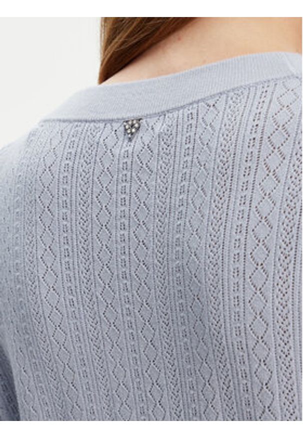 Guess Kardigan W5YR01 Z2ZK2 Niebieski Regular Fit. Kolor: niebieski. Materiał: wiskoza