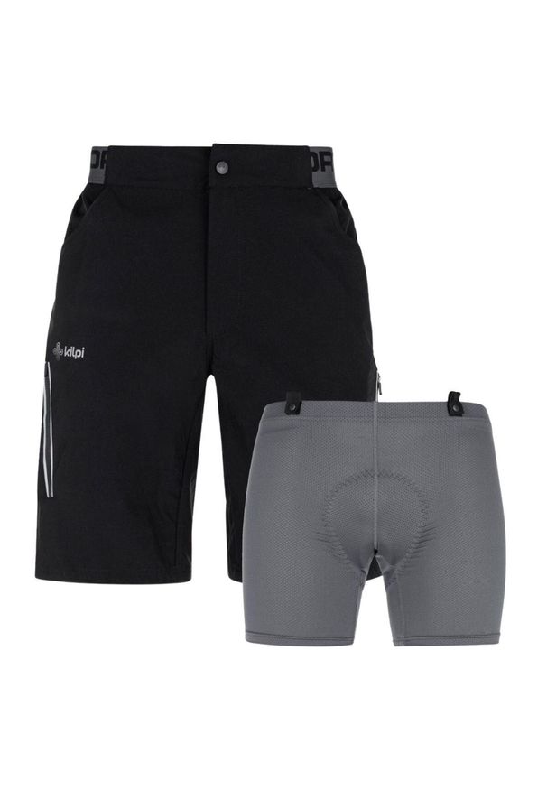 Męskie spodenki rowerowe Kilpi TRACKEE-M. Kolor: czarny. Materiał: nylon