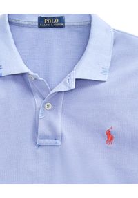 Ralph Lauren - RALPH LAUREN - Koszulka Classic Fit z logo. Typ kołnierza: polo. Kolor: niebieski. Materiał: bawełna, materiał. Wzór: haft, aplikacja #4
