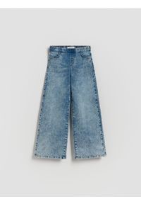 Reserved - Elastyczne jeansy wide leg - niebieski. Kolor: niebieski